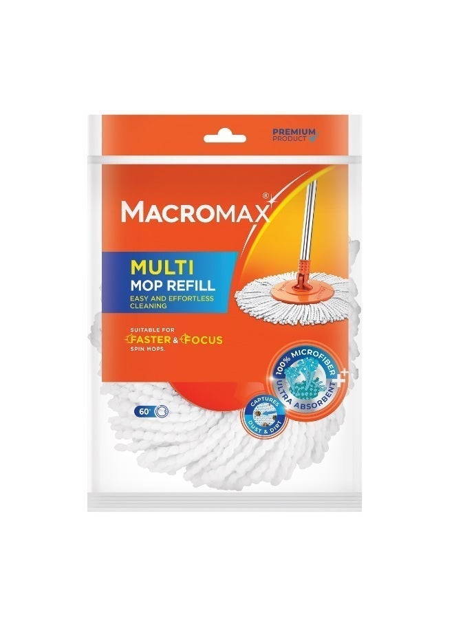 Macromax مجموعة قطعتين من عبوات إعادة تعبئة ممسحة ماكروماكس متعددة الاستخدامات - وسادة بديلة فائقة الامتصاص من الألياف الدقيقة لنظام الممسحة المتعددة - Image 2